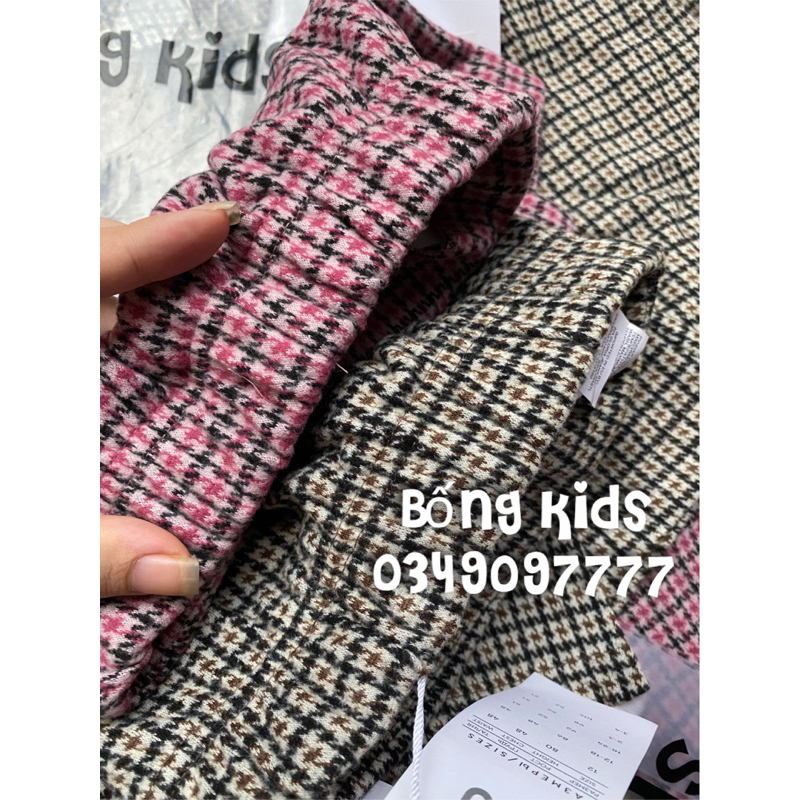 Chân Váy Dạ Bé Gái Kẻ Zizac GÊ