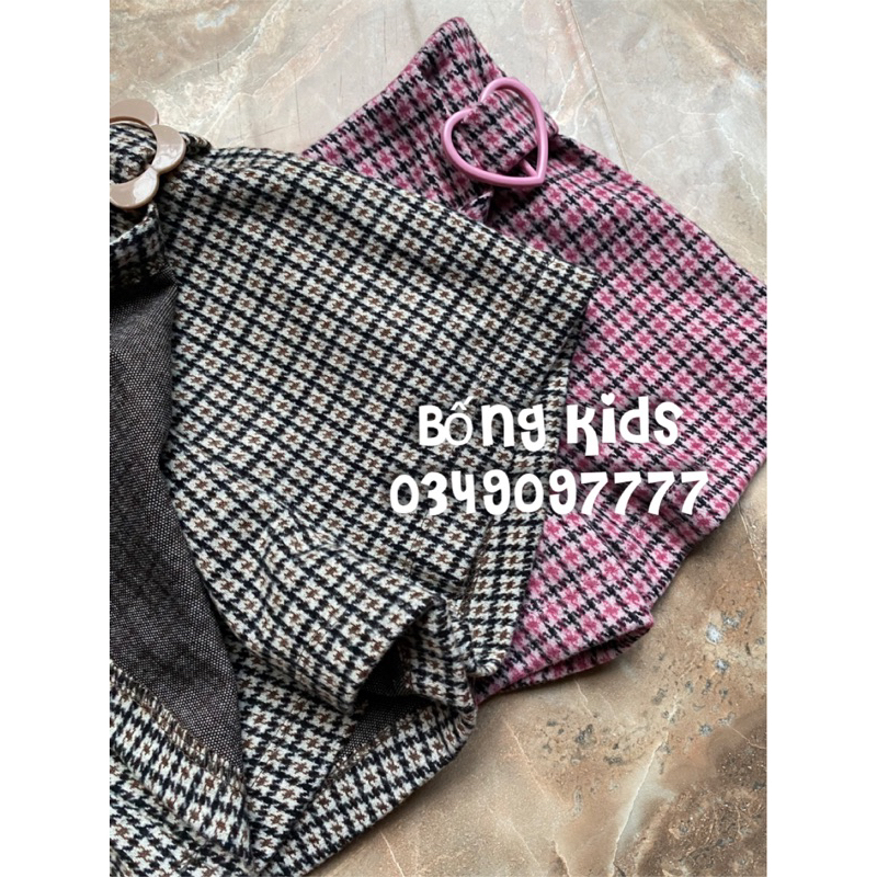 Chân Váy Dạ Bé Gái Kẻ Zizac GÊ