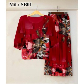 Đồ bộ trung niên nữ sang trọng chất lụa cao cấp