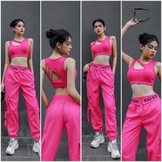 SET BRA KHOÉT NGỰC + QUẦN ROCK TẬP ZUMBA,GYM.AEROBIC