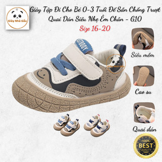 Giày Tập Đi Cho Bé 0-3 Tuổi Đế Sần Chống Trượt Quai Dán Siêu Nhẹ Êm Chân - G10