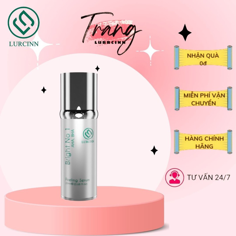 Tinh Chất Tẩy Tế Bào Chết Peeling Serum Bright No 1  AHA, BHA Tăng Sinh Collagen Dưỡng Trắng Sáng Da 20ml LURCINN