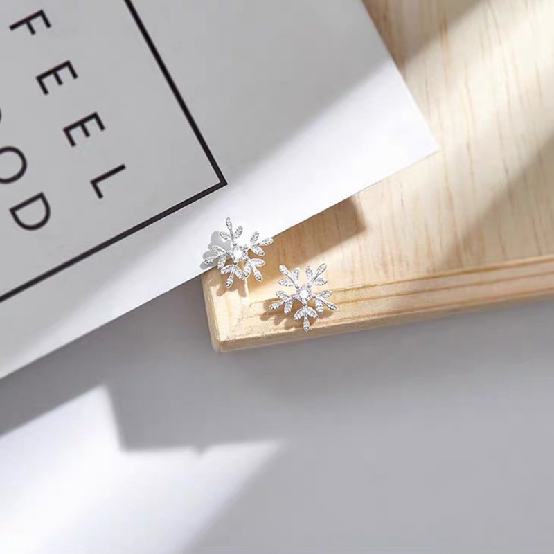 Bông tai bạc nữ 925 hình bông tuyết phong cách Hàn Quốc nhẹ nhàng nữ tính xinh xắn - B2419 - Bảo Ngọc Jewelry