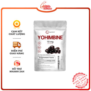 MICROINGREDIENTS Y O H I M B INE 10Mg 300 Viên Gel Hỗ Trợ Sức Kh ỏ e N a m G i ớ i  Và K iể m So á t C â n N ặ ng