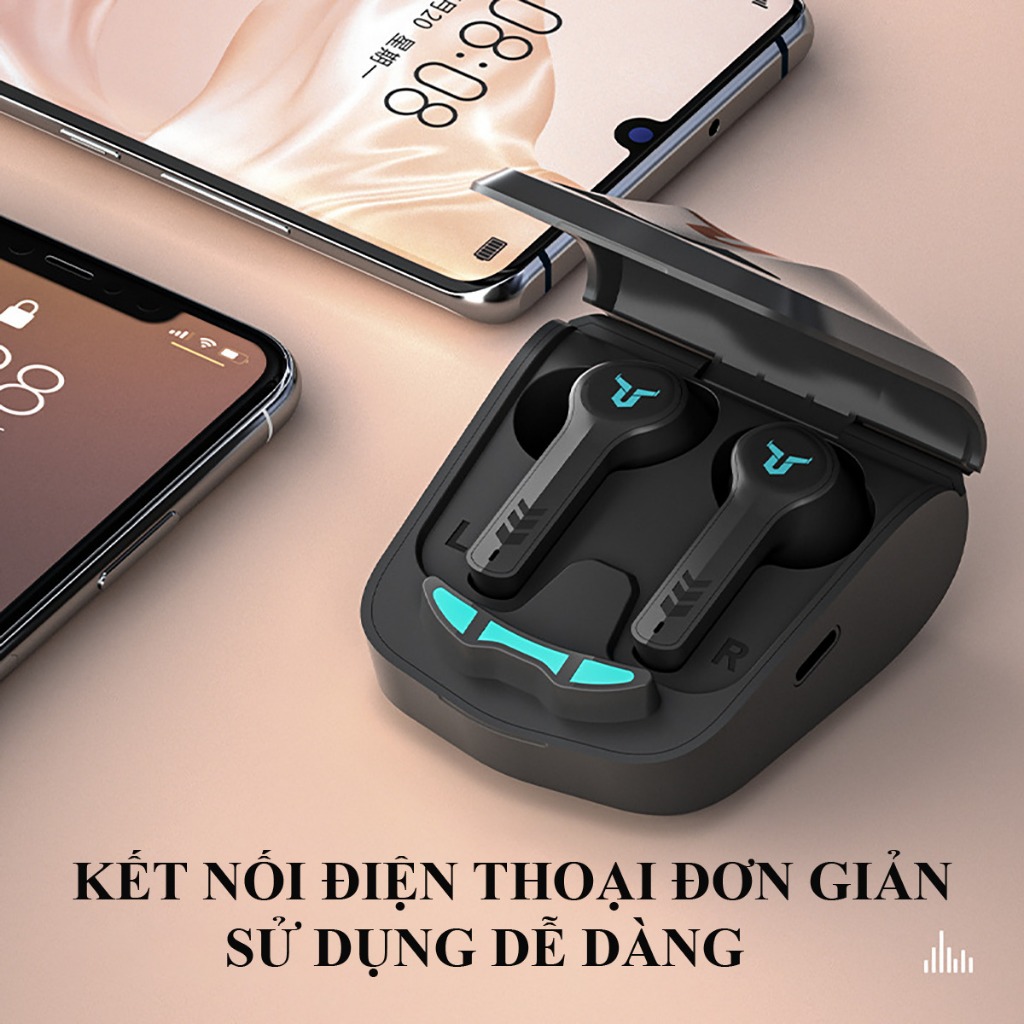 Tai nghe bluetooth gaming GM8, tai nghe không dây game pro 8 bluetooth 5.1 chống nước IPX5, nghe nhạc liên tục đến 6h