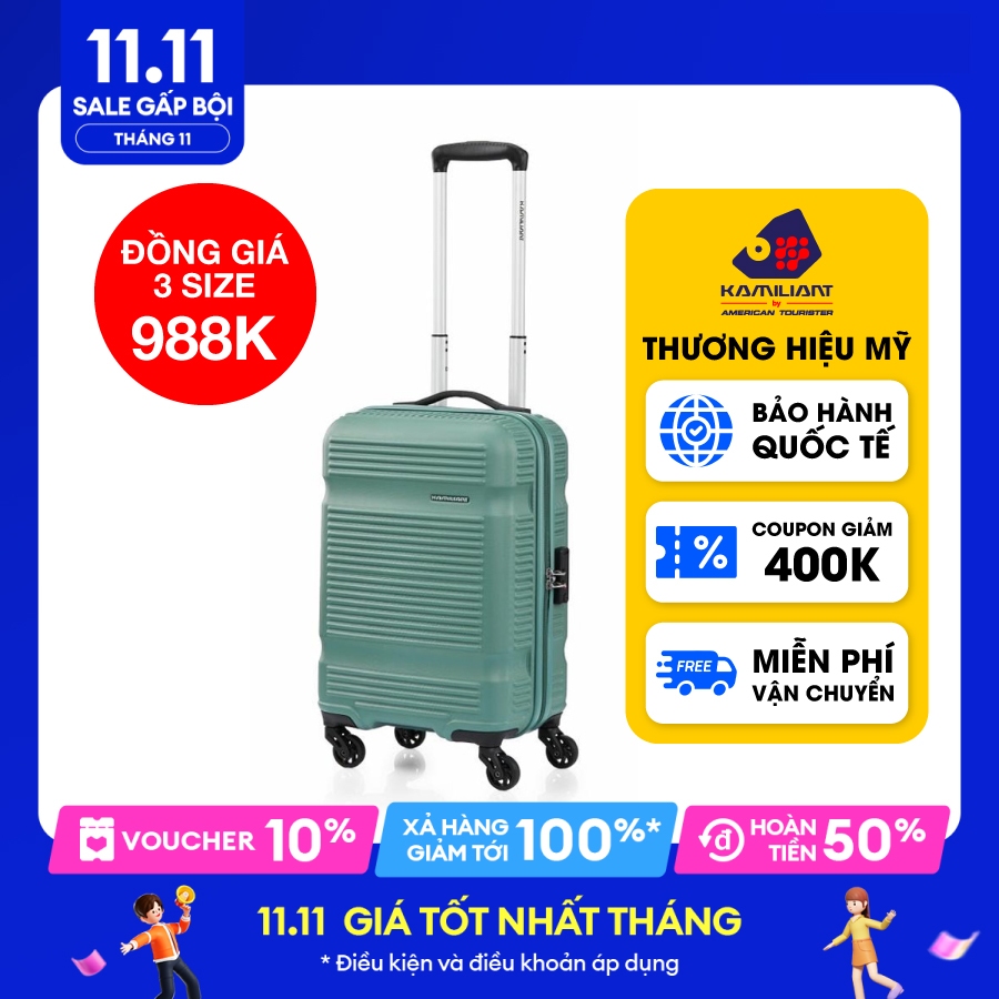 Vali kéo Liniar KAMILIANT - MỸ Size Trung 68/25: Hệ thống bánh xe 360° vận hành êm nhẹ, trơn tru Cần đẩy ống kép bền