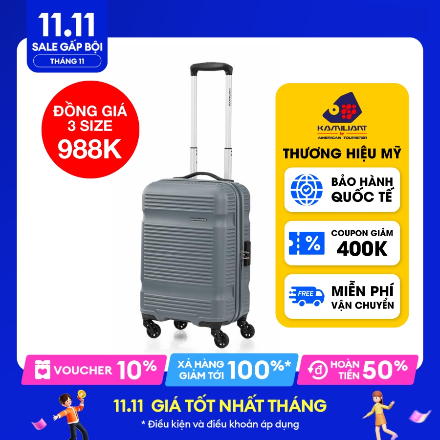 Vali kéo Liniar KAMILIANT - MỸ Size Trung 68/25: Hệ thống bánh xe 360° vận hành êm nhẹ, trơn tru Cần đẩy ống kép bền