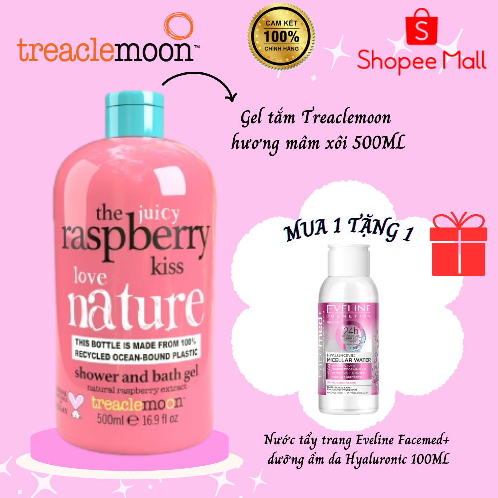Gel tắm chiết xuất quả mâm xôi Treaclemoon 500ml