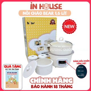 bản tiếng việt  Nồi Nấu cháo chậm Bear 1,6L bảo hành 18m đầy đủ phụ kiện