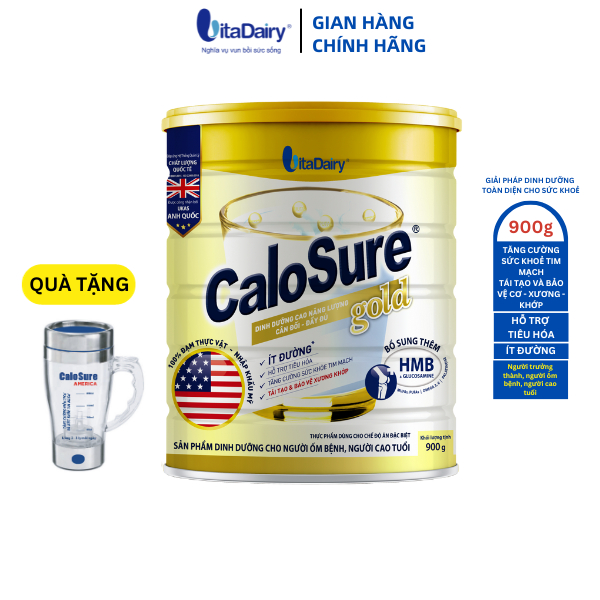 Sữa bột Calosure Gold ít đường 900g giúp tăng cường sức khỏe tim mạch, bảo vệ xương - VitaDairy