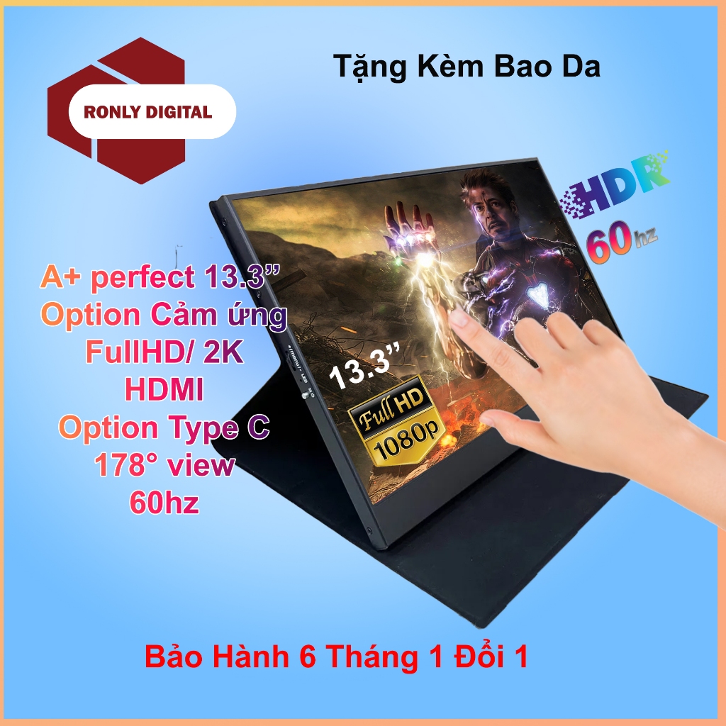 Màn hình di động 13.3 inch Fullhd, 2K, kết nối HDMI + Type C, HDR mới 100%, man hinh vi tinh 13 inch man hinh mo rong | BigBuy360 - bigbuy360.vn