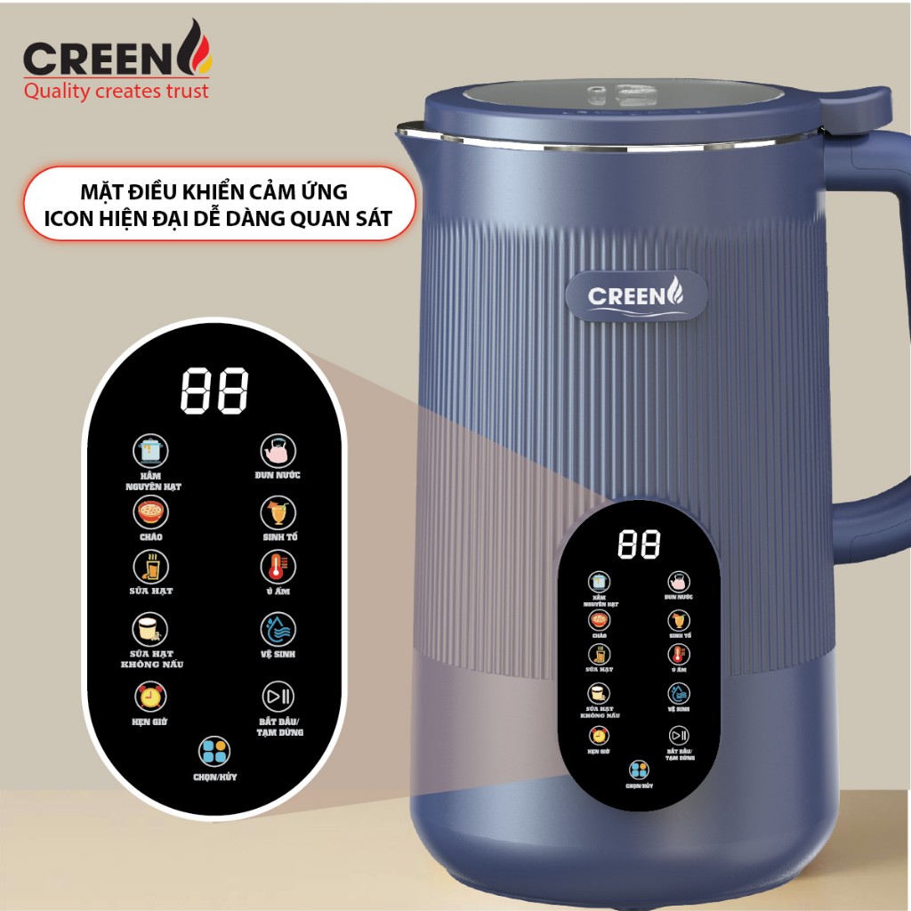 Máy làm sữa hạt CREEN CR-1000ml Bảo Hành 12 Tháng Chính Hãng