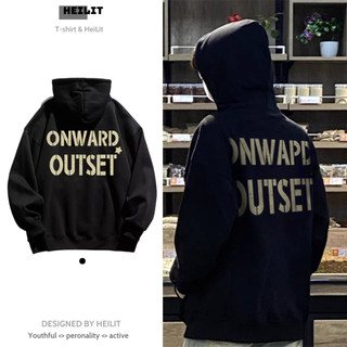 Áo Hoodie Nam In Họa Tiết Chữ OUTSET HeiLit Chất Nỉ Bông Dày Dặn Form Mũ Rộng