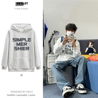 Áo Hoodie Nam In Họa Tiết Chữ SIMPLEMERSHIER HeiLit Chất Nỉ Bông Dày Dặn Form Mũ Rộng