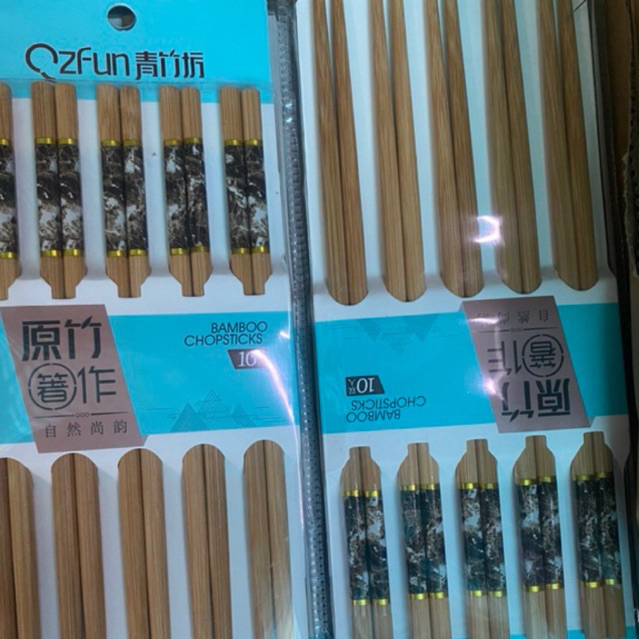 Vỉ 10 đôi đũa tre cao cấp xuất nhật,đũa ăn cơm trổ đá vân hoa tinh sảo