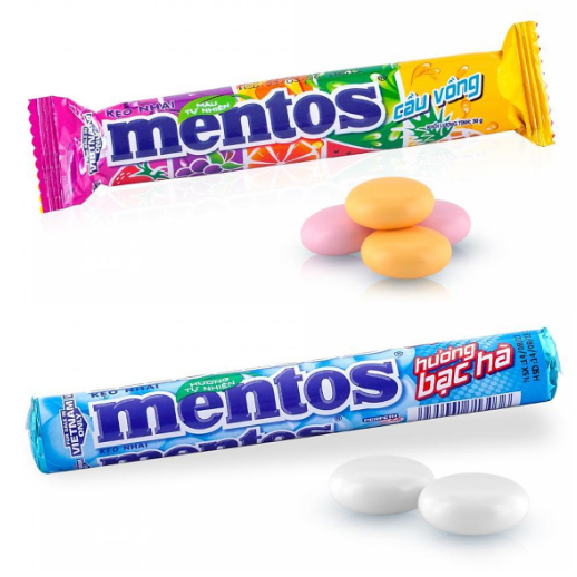 [Date 2025] Kẹo Mentos Cây 30g (Bạc Hà / Trái Cây)