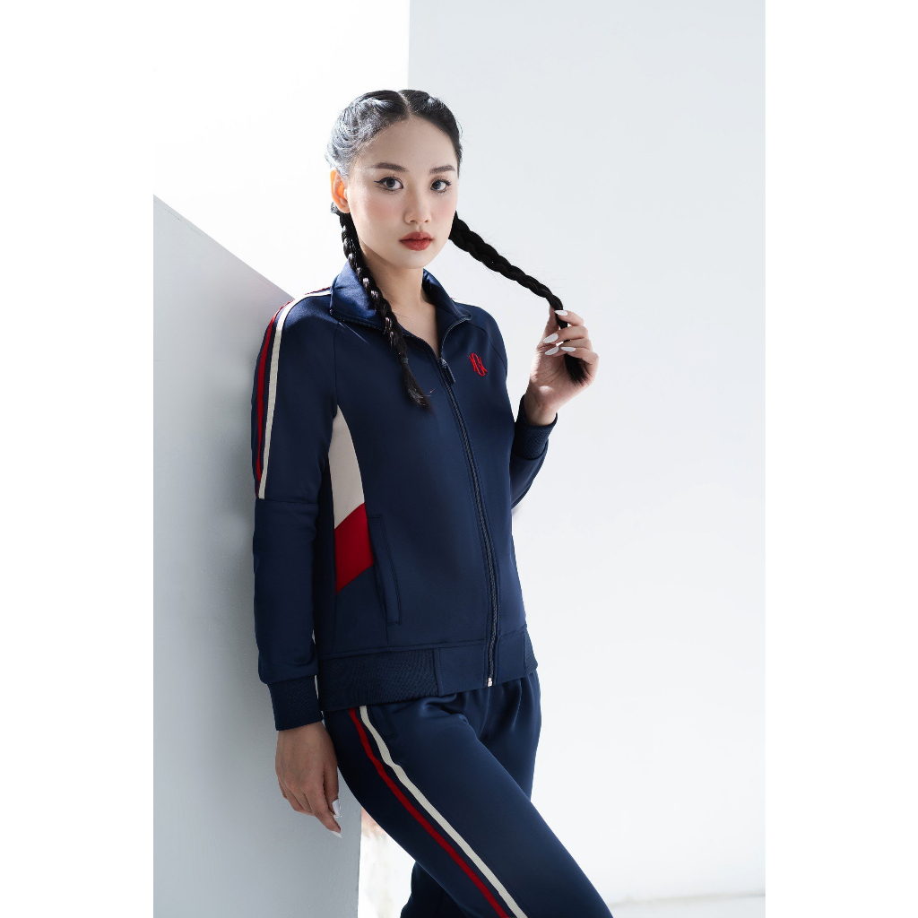 Bộ đồ nỉ umi nữ GUNO 23DBNU02 sọc tay nhỏ, set thể thao thu đông thời trang hàng thethao.vnxk BTWG1