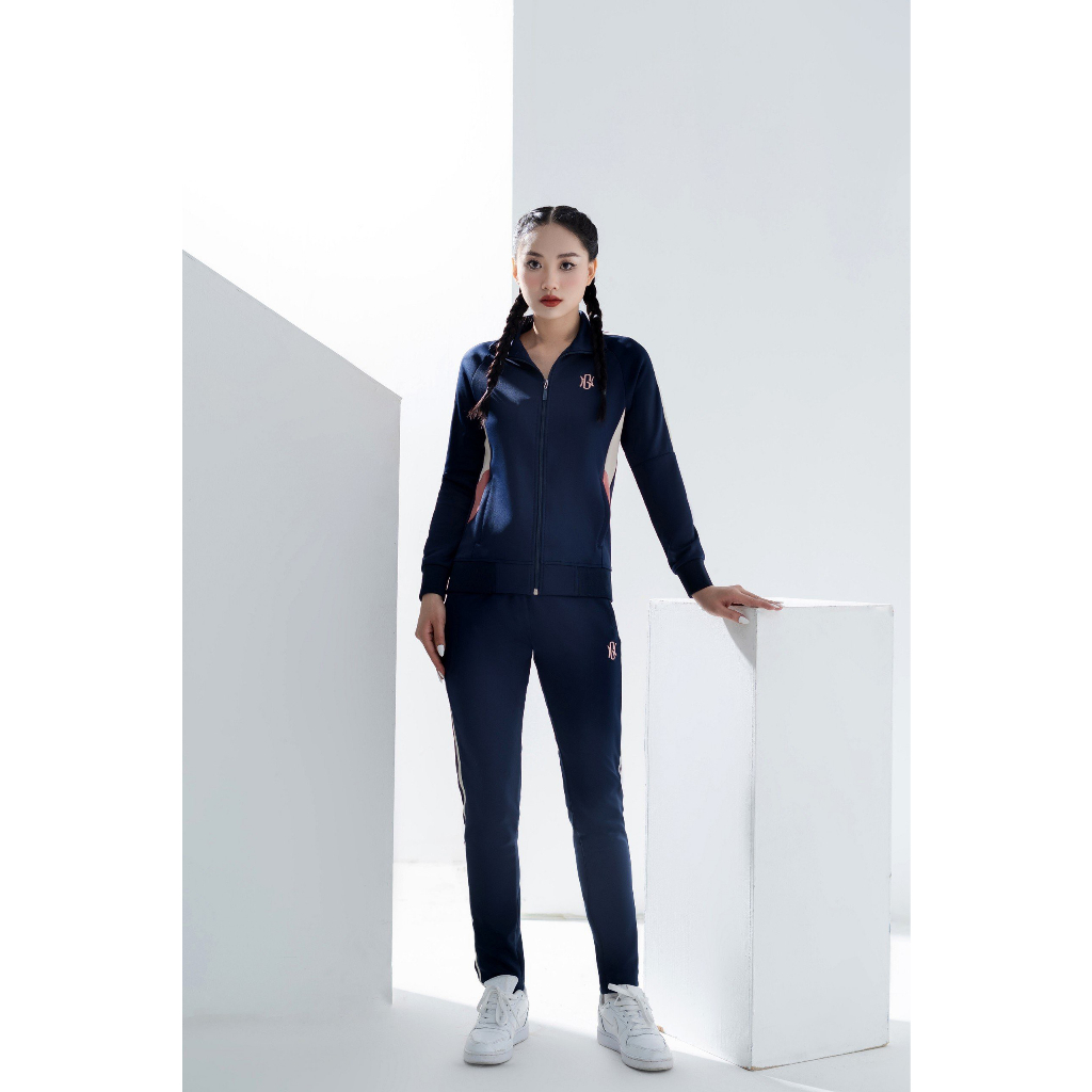 Bộ đồ nỉ umi nữ GUNO 23DBNU02 sọc tay nhỏ, set thể thao thu đông thời trang hàng thethao.vnxk BTWG1