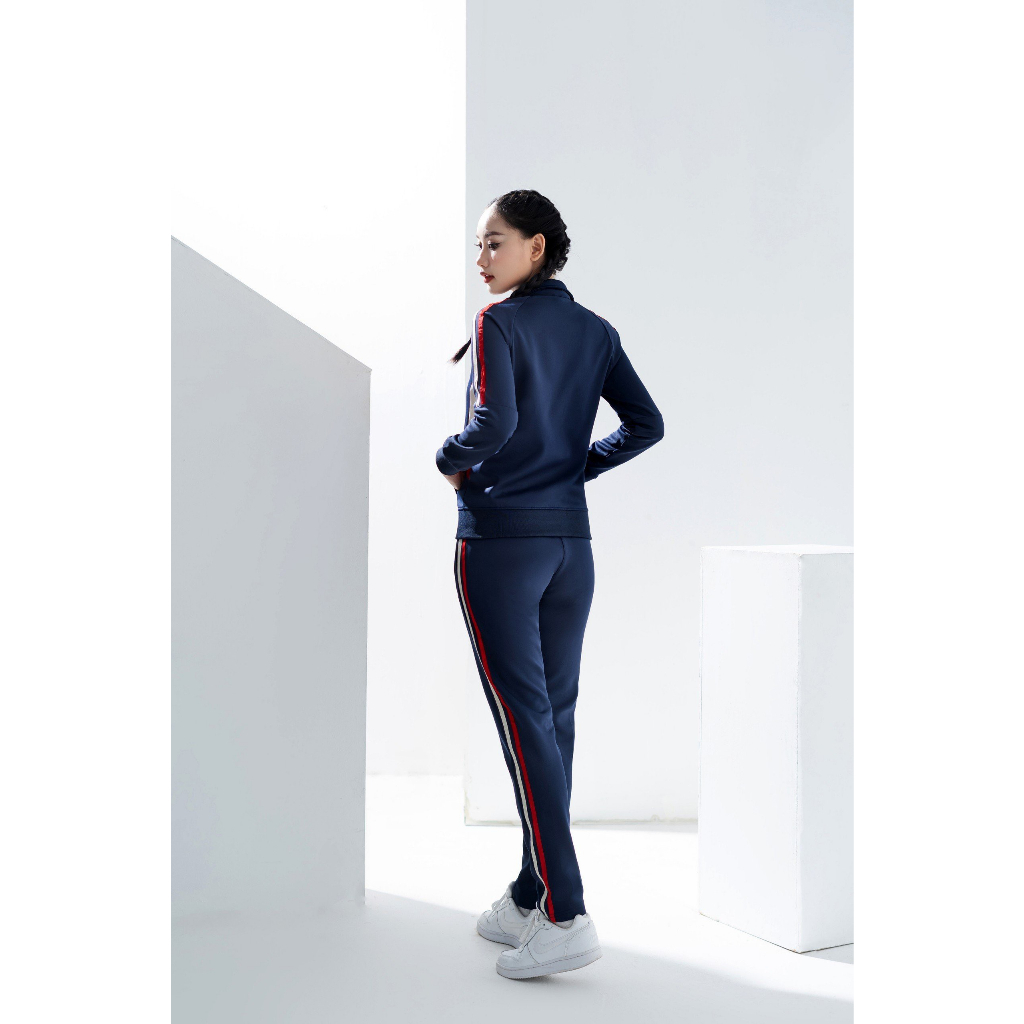 Bộ đồ nỉ umi nữ GUNO 23DBNU02 sọc tay nhỏ, set thể thao thu đông thời trang hàng thethao.vnxk BTWG1