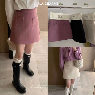 Chân váy dạ chữ a 2 túi vuông 9829