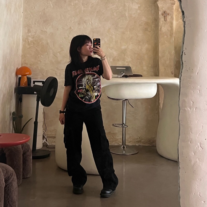 QUẦN JEANS TÚI HỘP DÂY VẢI - BLACK STRAPS