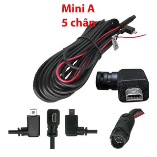 Dây camera lùi ô tô, chân cắm Mini A, 5 chân kim, dài 5.5m