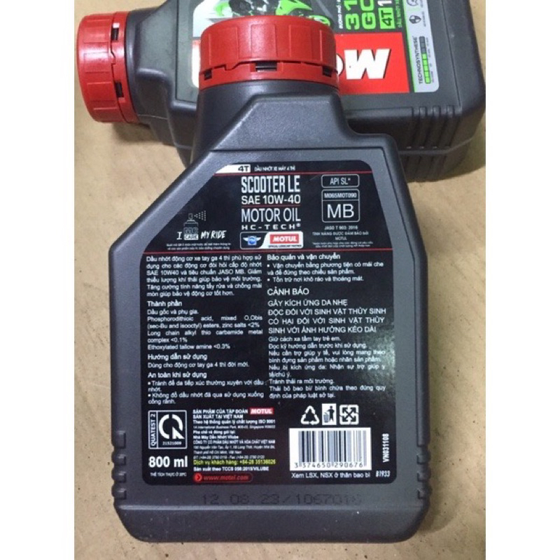 Dầu nhớt Motul 10w40 800ml chuyên dùng cho xe tay ga
