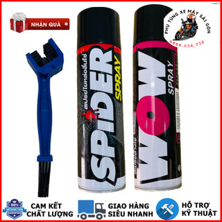 Combo rửa sên và dưỡng sên wow + spider 600ml thái lan - tặng bàn chải 3d