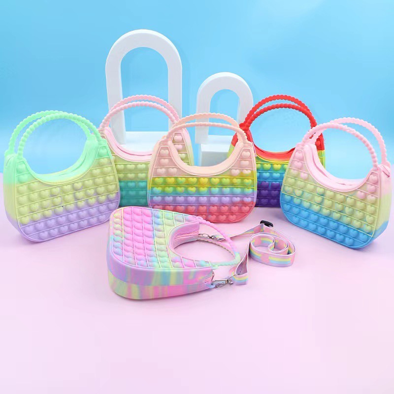 Túi POPIT đeo chéo có quai xách cho bé bóp bong bóng giảm căng thẳng hình công chúa dễ thương - TÚI CÔNG CHÚA 1/túi quai