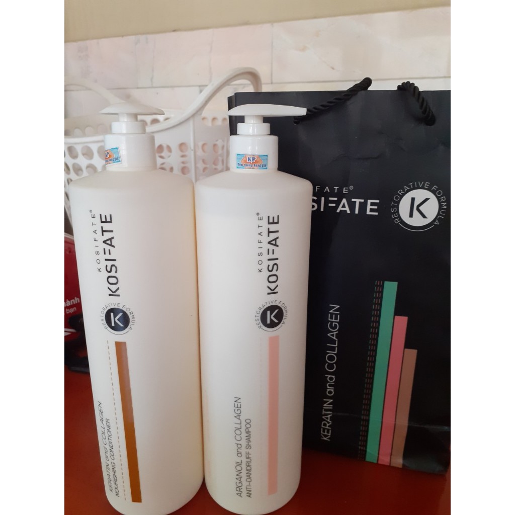 Cặp Dầu Gội Xả Dưỡng Sinh KOSIFATE Keratin Complexx 1000ml x2