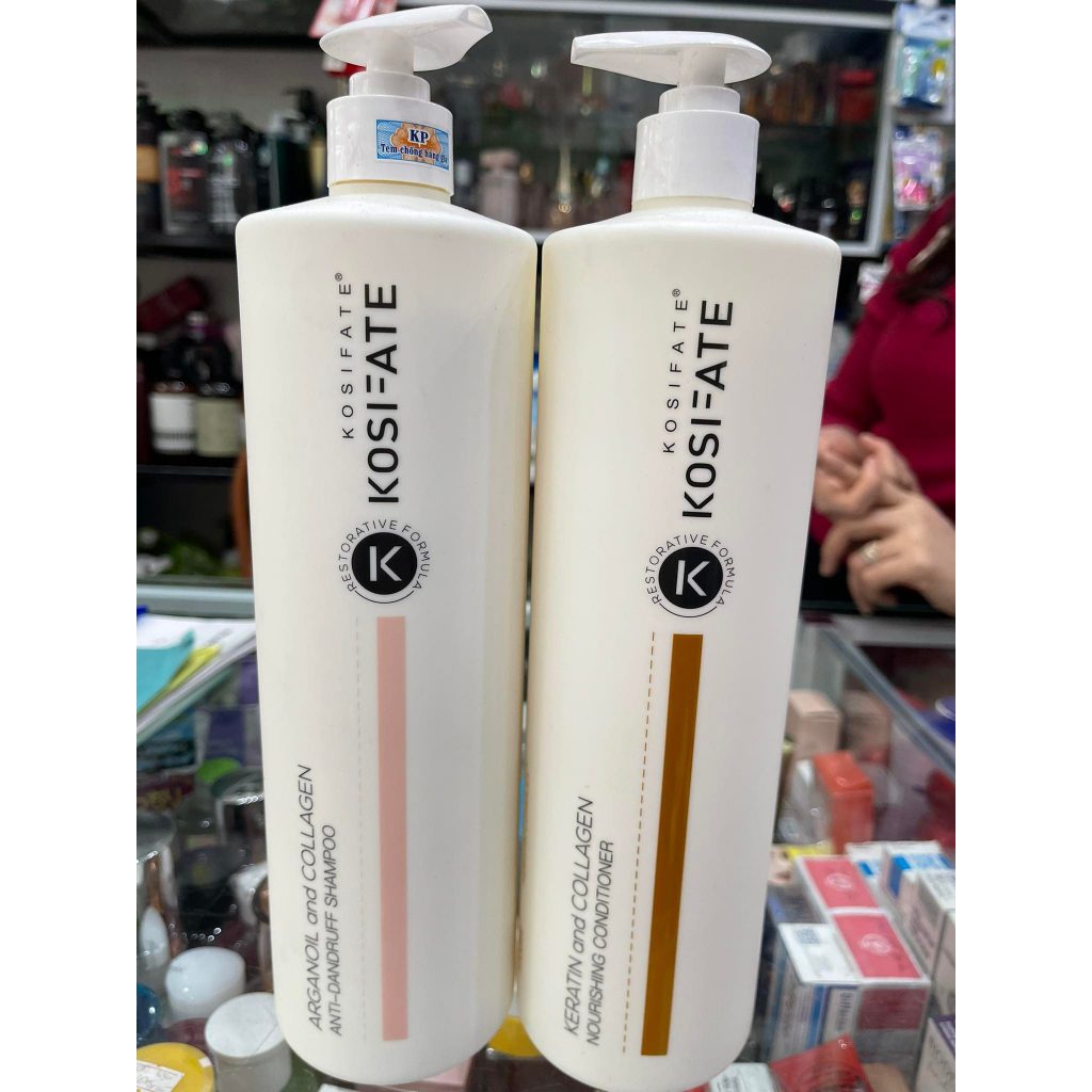Cặp Dầu Gội Xả Dưỡng Sinh KOSIFATE Keratin Complexx 1000ml x2