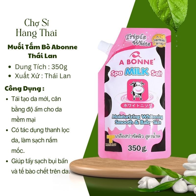 Muối Bò Tắm Tẩy Tế Bào Chết Body ABONNE Thái Lan Hương Sữa Tươi (350g)