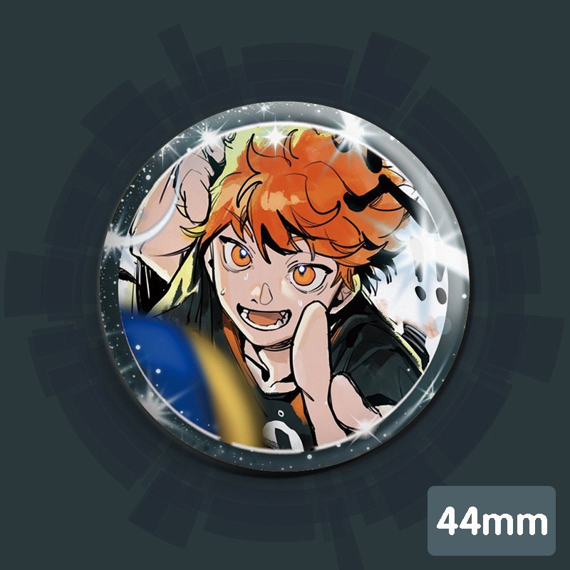 Huy hiệu HAIKYUU!! ver LONG LANH Vua bóng chuyền in hình anime chibi quà tặng xinh xắn độc đáo ghim cài áo cặp sách