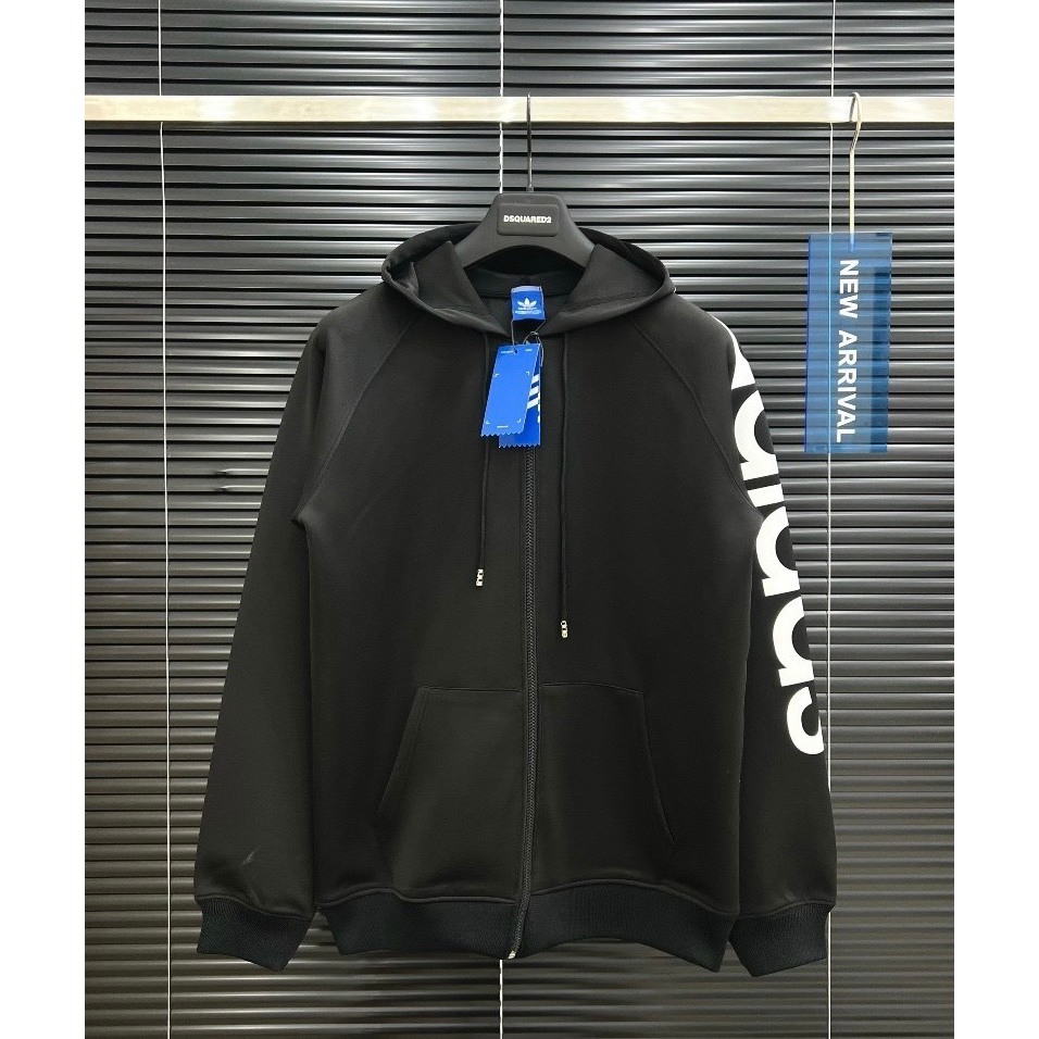 Áo Khoác Hoodie Zip khóa kéo Adidas Thời thượng Vải Nỉ Bông cotton thời thượng