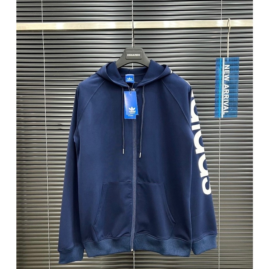 Áo Khoác Hoodie Zip khóa kéo Adidas Thời thượng Vải Nỉ Bông cotton thời thượng