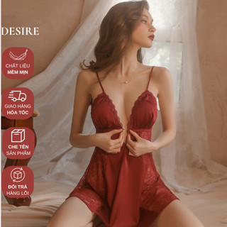 Đầm ngủ Váy ngủ lụa hai dây cao cấp cài ngực trước có mút ngực VN-1690