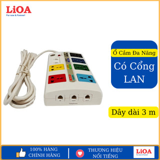 CHÍNH HÃNG - Ổ cắm đa năng dây 3mx3 LIOA 6OFFICE-3W có mạch chống sét