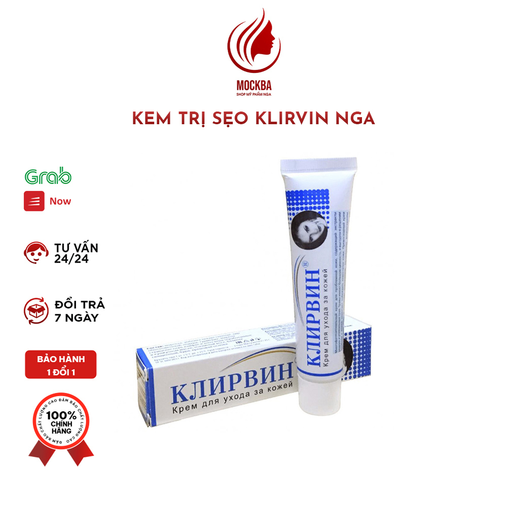 Kem mờ sẹo KLIRVIN Hàng Nga 25g, giảm sẹo lồi, lõm, sẹo thâm, do mụn, sẹo lâu năm, té ngã, sẹo non: ShopMyPhamNga_Mockba