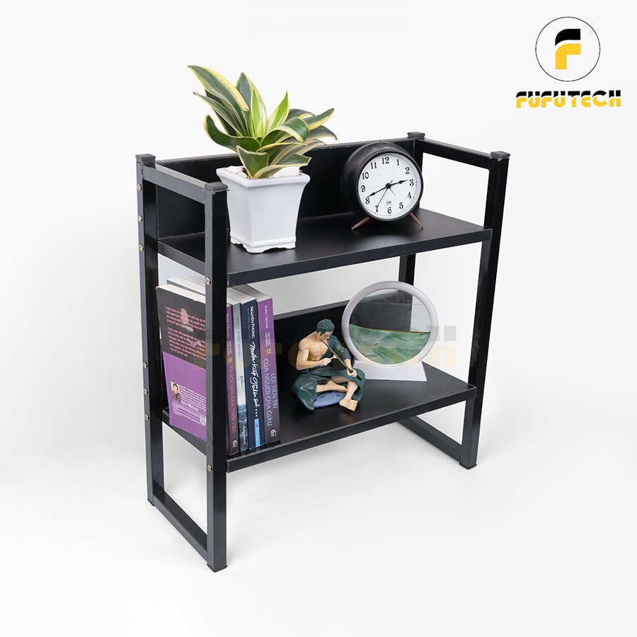 Kệ để bàn FUFUTECH 60x48 khung thép chắc chắn màu đen 1000g