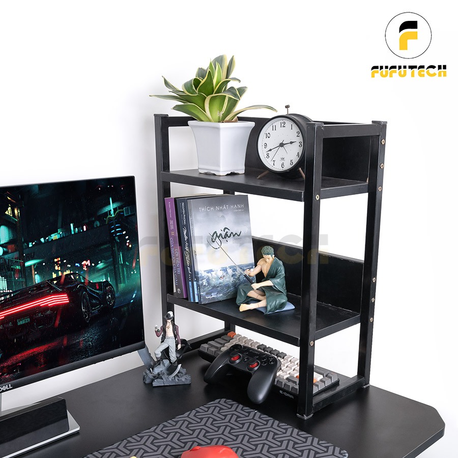 Kệ để bàn FUFUTECH 60x48 khung thép chắc chắn màu đen 1000g