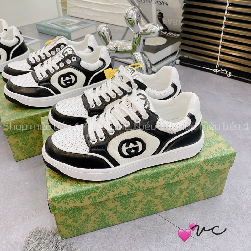 Giày thể thao gc viền kẻ pha logo hông fullbox