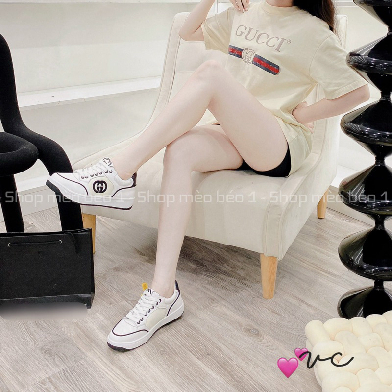 Giày thể thao gc viền kẻ pha logo hông fullbox