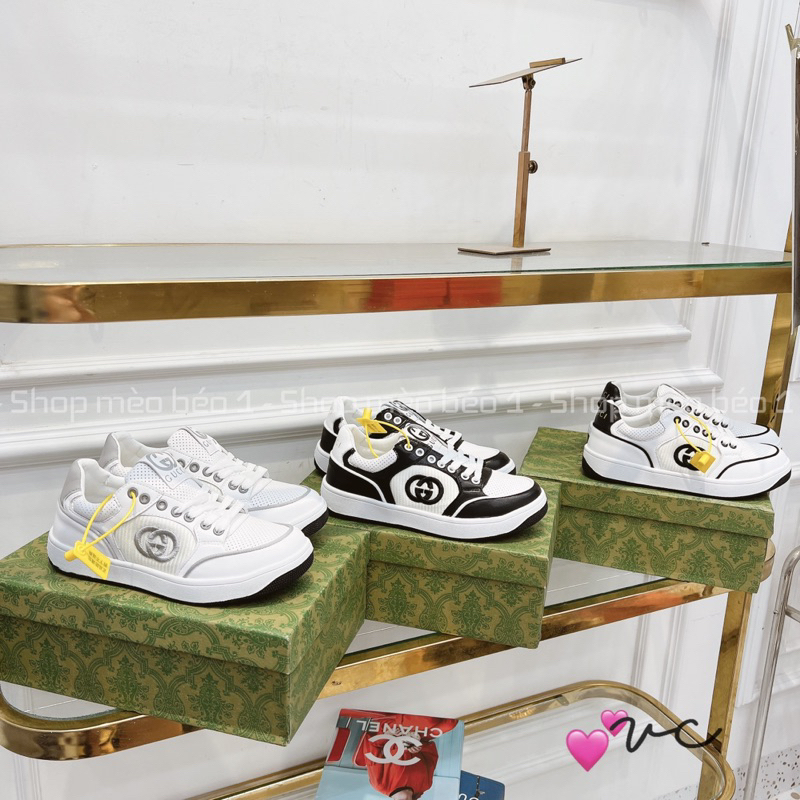 Giày thể thao gc viền kẻ pha logo hông fullbox