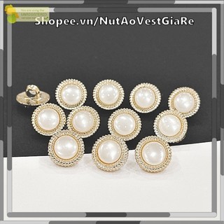 Set 10 nút áo 1.1cm - 1.3cm đính đá ngọc thạch sang chảnh