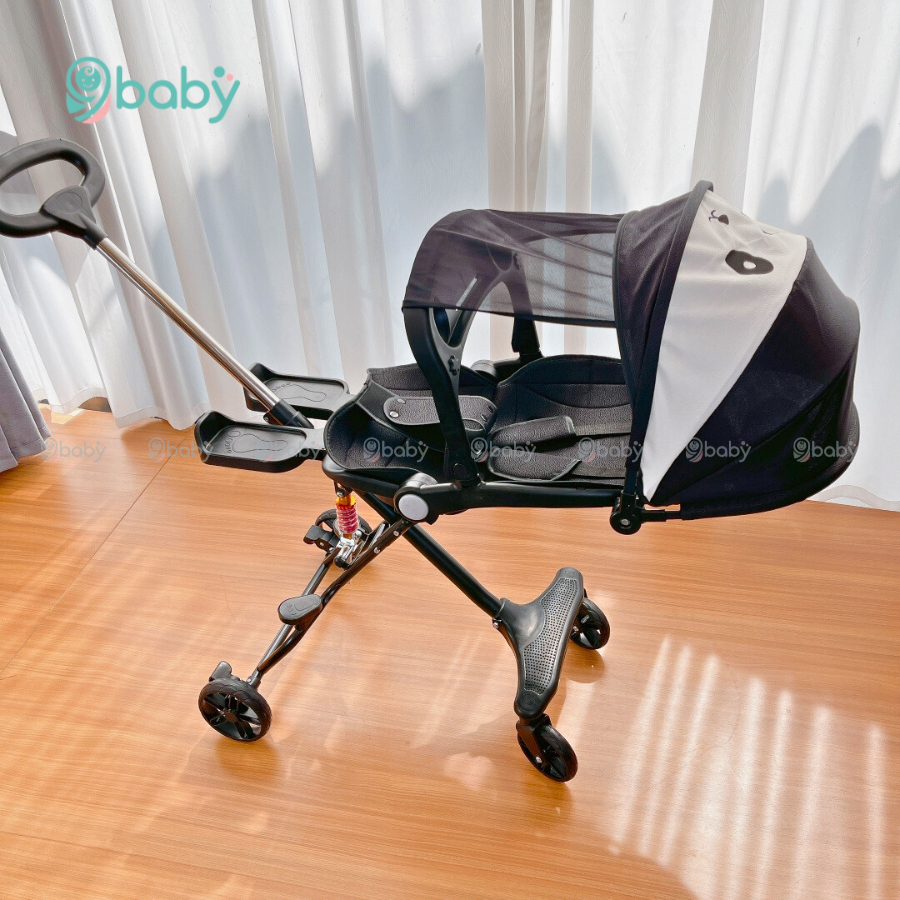 Xe đẩy gấp gọn 2 chiều cho bé kèm đệm và mái che M8/ M9