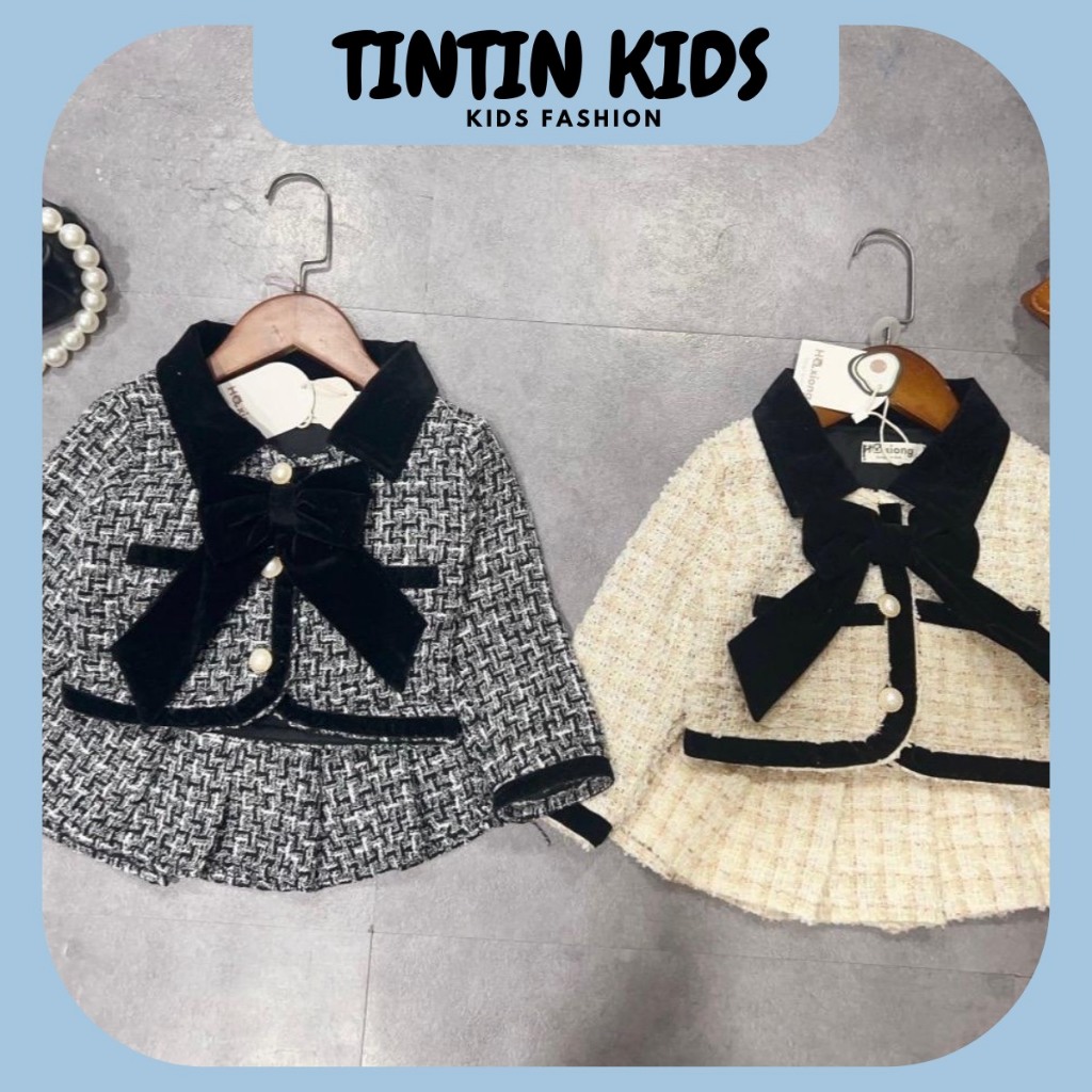 Set Dạ Nơ dày dặn Phối, Dạ Tech Cho Bé Gái 7-17kg Thoải mái