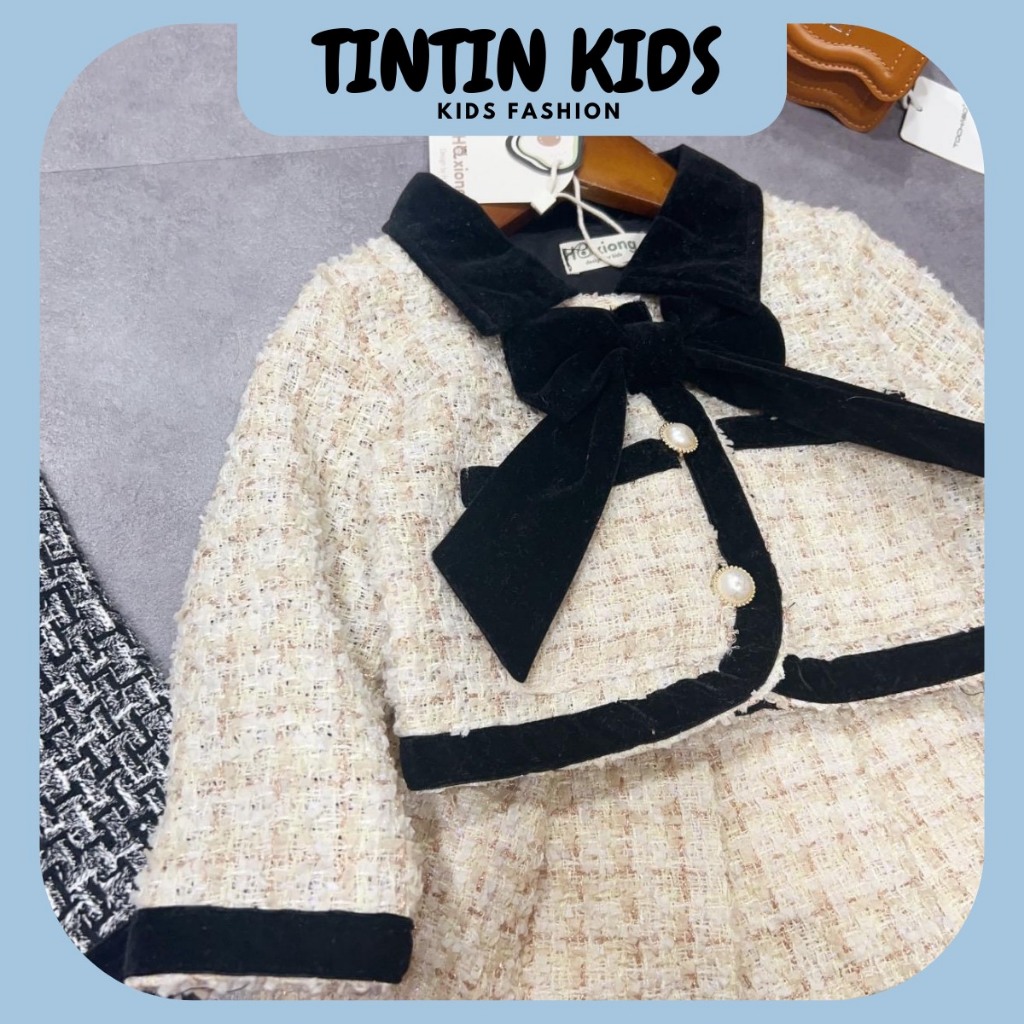 Set Dạ Nơ dày dặn Phối, Dạ Tech Cho Bé Gái 7-17kg Thoải mái