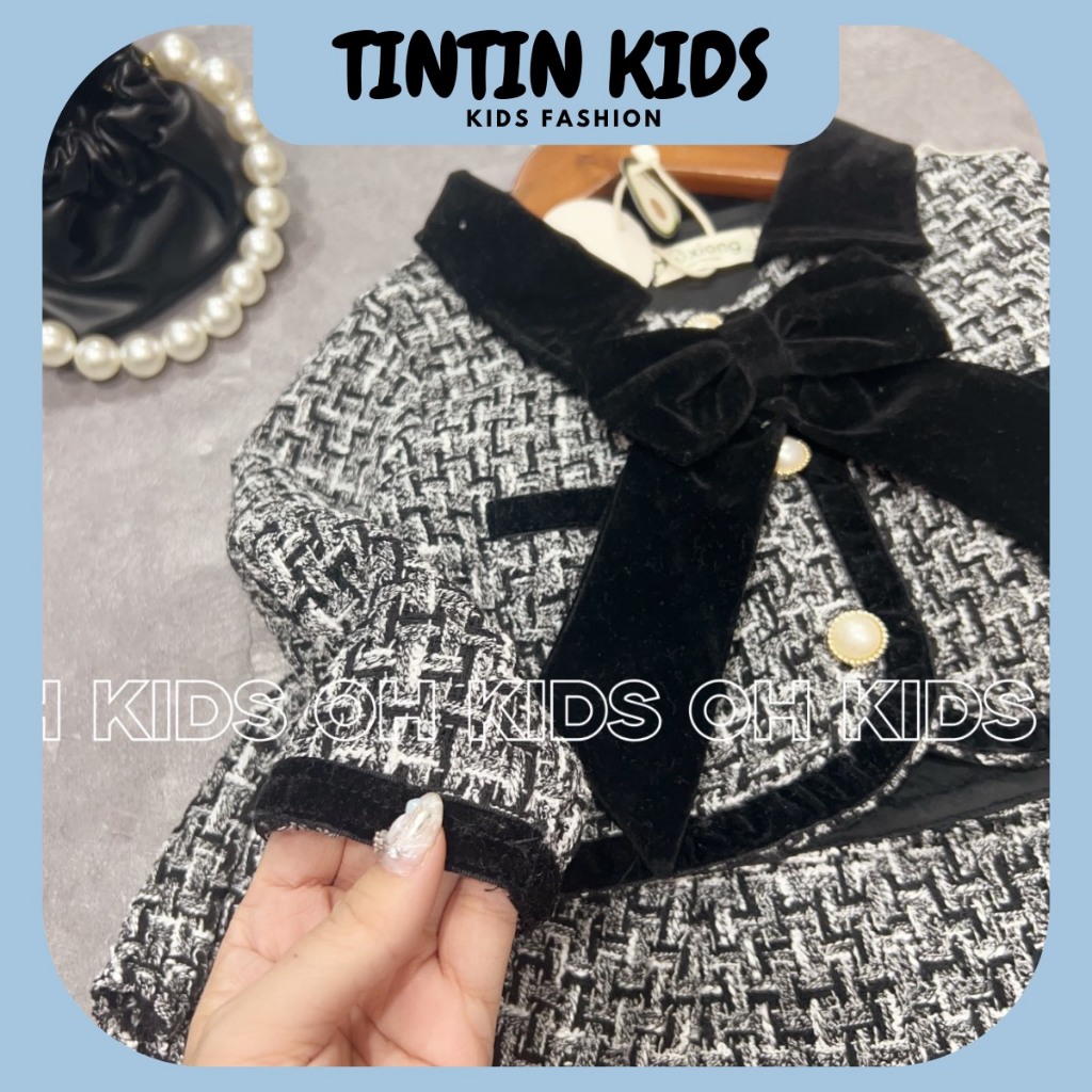 Set Dạ Nơ dày dặn Phối, Dạ Tech Cho Bé Gái 7-17kg Thoải mái