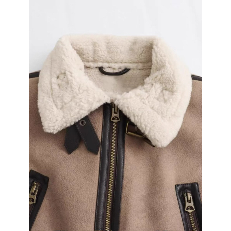 Áo khoác da lót lông cao cấp hàng new chuẩn zara xuất 2023