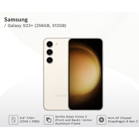 Samsung S23+ 5G 512GB ROM + 12GB RAM Có chức năng Facelock 6.5 MÀN HÌNH IPS LCD * Điện thoại thông minh nhập khẩu mới
